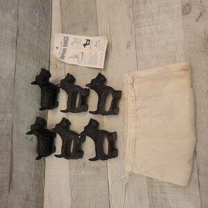 Set Of Four Naked Decor West Highland Terrier Napkin Rings With Drawstring Stora